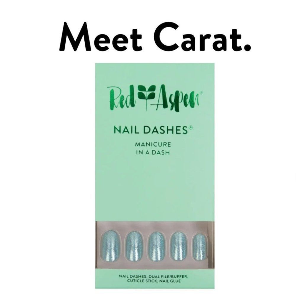 NIB Red Aspen "A Carat a Day" Nail Dashes – Holographic Green Glitter